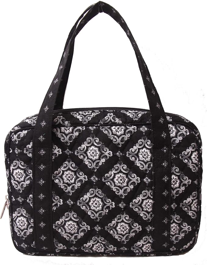 DIWI Quilted Bible Cover Large Sizes 10 X 7 X 2.75 Inches Bible Tote Good Book Case (L, C2 Deep Night)
