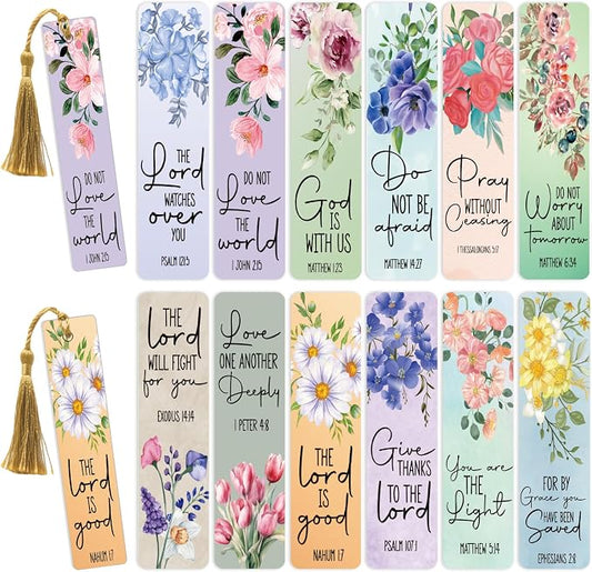 Bible UV DTF Bookmark Wraps - 24 Sheets Christian Inspirational Quotes Acrylic Blank Bookmark UV DTF Sticker, Orchid Rose Waterproof Transfer Sticker Decals Decoration Gift for Gift