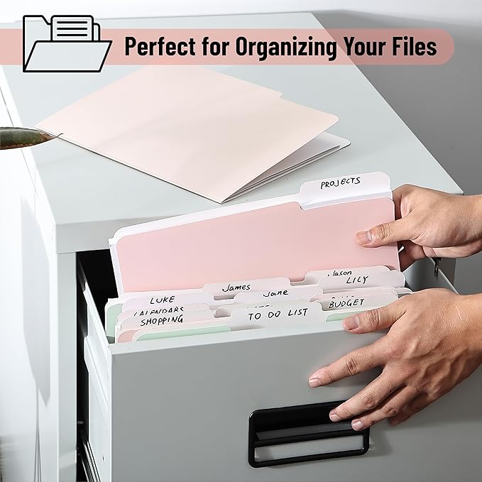 Mr. Pen- Poly File Folders with Tabs, 1/3 Cut Tab, 36 Pack, Letter Size, Morandi Colors, Plastic File Folders Letter Size (8.5 x 11 inches) for Office, School, Business, Documents Files Paper