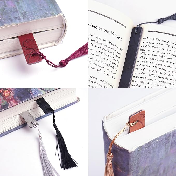 12 Pcs Pastel Leather Bookmarks Colorful for Women Students Teachers Book Lovers Reading Supplies(12colors6)