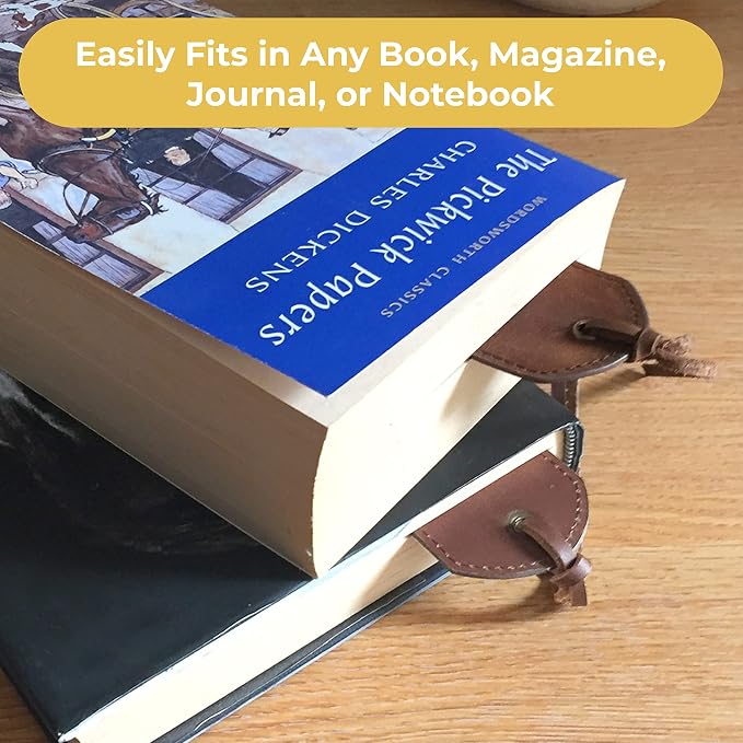 Leather Bible Bookmarks - 2 Leather Christian Bookmarks with Inspirational Bible Verse | Luke 1: 45 Blessed is She | Perfect Religious Book Marker Gifts for Men, Women, Readers and Friends