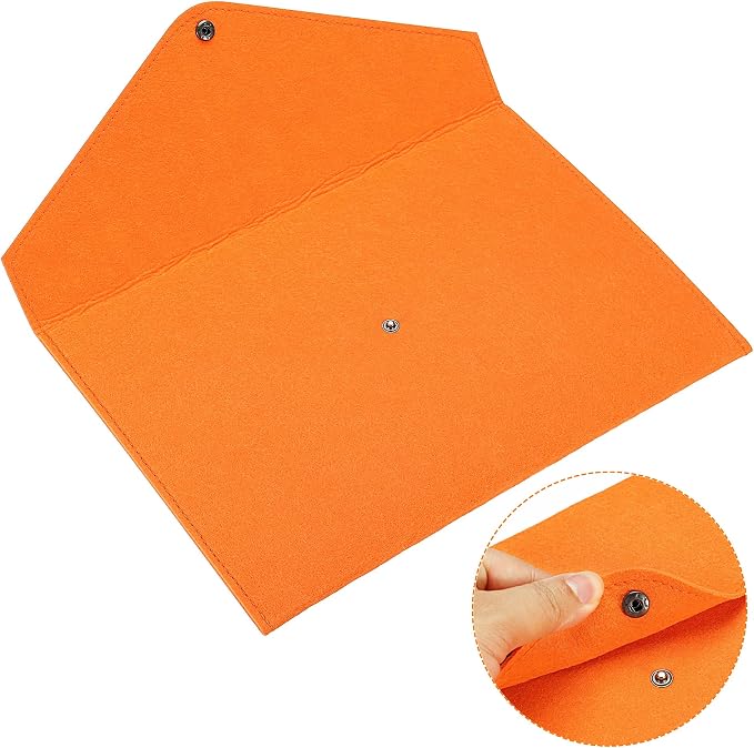 PATIKIL File Bag Felt Folder 2 Pack A4 Envelope Document Storage Pouch Organizer for Office Business, Orange