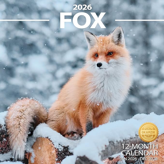 2026 Wall Calendar Fox Planner Calendar, Hangable Monthly Wall Calendar with Large Blocks for Organizing & Planning, Academic Schedule, Home, Office & Family, Thick & Sturdy Paper (12"x24" Open)