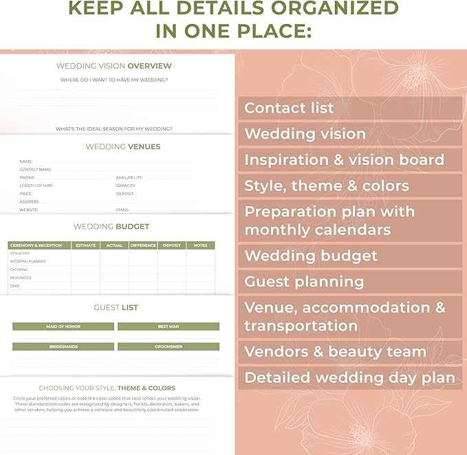 Clever Fox Wedding Planner Book and Organizer – Guided Wedding Planning Journal & Bridal Notebook with Tips & Checklists – Engagement Gifts for Bride or Engaged Couple (White, Gold Foil)
