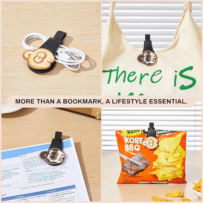 2Pcs Magnetic PU Leather Bookmarks Gift Box, Cute Cat Book Marks for Reading Women, Magnetic Bookmark Set with Double-Sided Magnets, Book Club Gifts for Women, Bookish Gifts