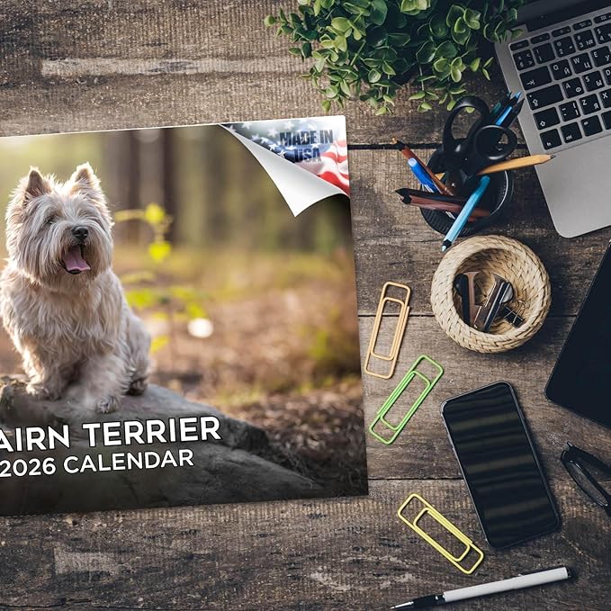 2025 2026 Cairn Terrier Calendar - Dog Breed Monthly Wall Calendar - 12" x 18" Open - Thick No-Bleed Paper - Giftable - Academic Teacher's Planner Calendar Organizing & Planning - Made in USA