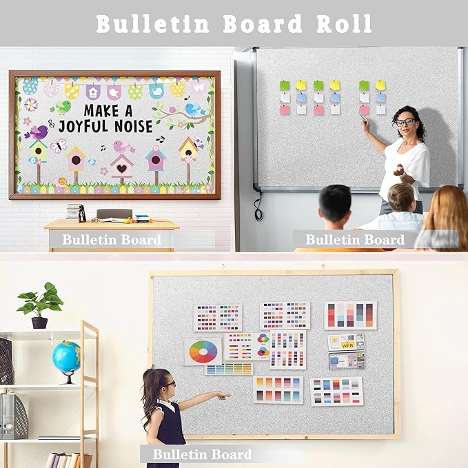 16" × 30ft Sliver Glitter Bulletin Board Roll Reusable Board Background Paper Wallpaper DIY Art Crafts Poster Paper Classroom Bulletin Board Decor for School Office Arts Craft Home Wall Decor Supplies
