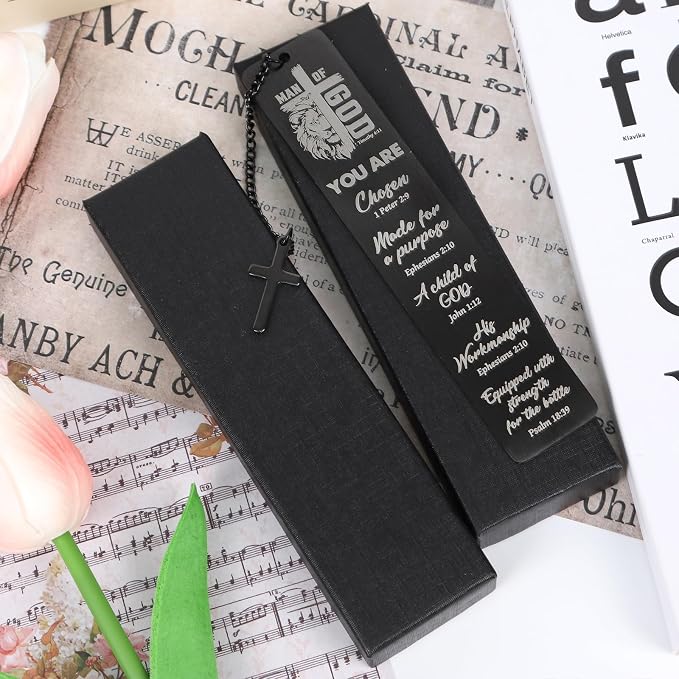 Inspirational Christian Bookmarks Gifts - Man of God Bible Verse Bookmark, Scripture Faith Book Marks for Friends, Religious Thanksgiving Christmas Birthday Gifts for Book Lovers