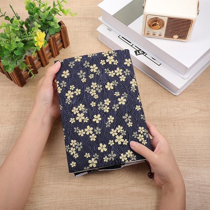 Book Covers for Paperbacks,Book Cover Protector Adjustable Fabric Fit A5 Size Paperbacks for Hardcover Softcover Novels Protection Dark Blue 5.5x8.2 Inch(Dark Blue)