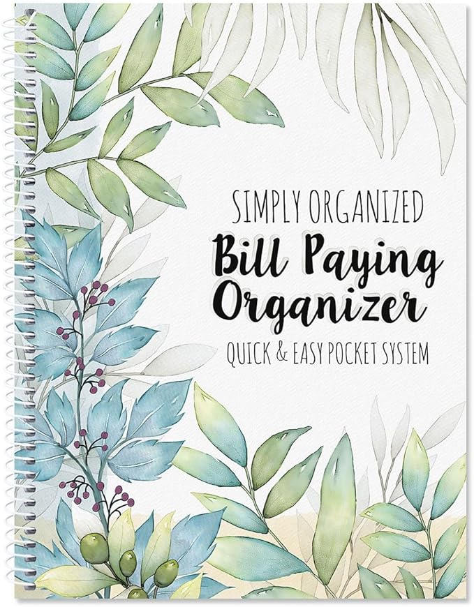 Current The Best Days Bill Paying Organizer Book - 9" x 12” Personal Account Book, Spiral Bound, 14 Storage Pockets, 32 Label Stickers, Monthly Finance & Payment Management Tracker for Home & Office