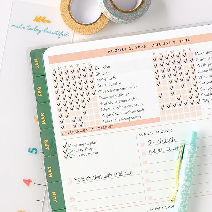 PPP Home Planner 2026 | 12-Month Weekly Calendar (Sunday Start) | Monthly Review & Seasonal Checklists | Budgeting & Savings Worksheets | Daily Bible Reading Plan | Checklists for Routines and Goals