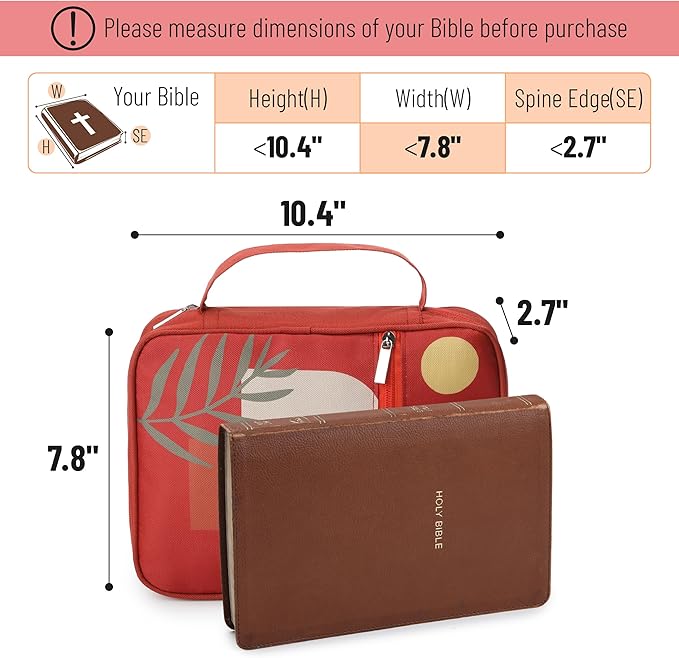 Mr. Pen- Bible Cover Case, Carrying Book Case with Durable Handle and Zippered Pocket, Bible Protective Church Bag for Men & Women, Christian Gifts, Fire Red