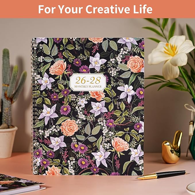 2026-2028 Monthly Planner/Calendar - 3 Year Monthly Planner 2026-2028, January 2026 - December 2028, 9" x 11", 3 Year Calendar 2026-2027-2028 with Colorful Tabs, Notes Pages, Inner Pocket