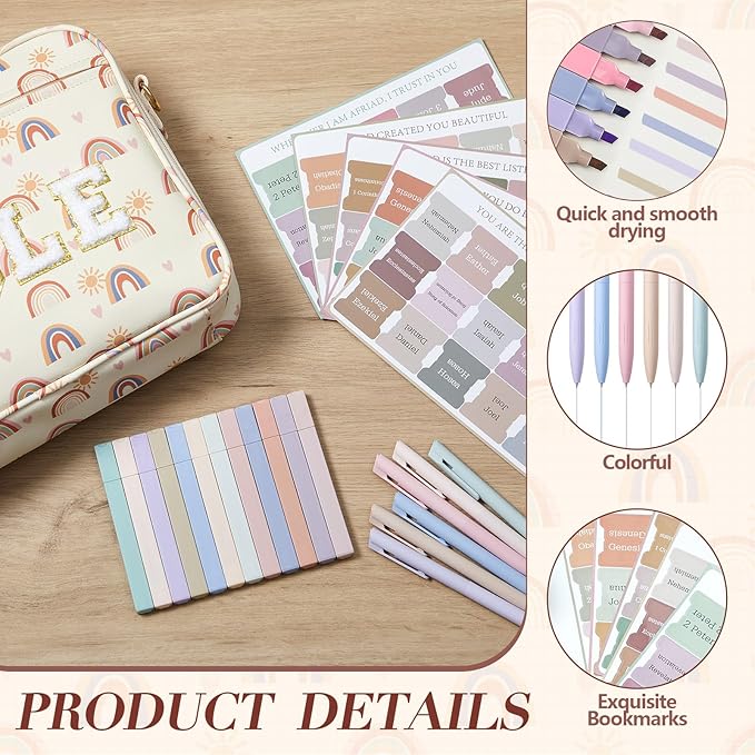 Sinload Large Bible Cover Case for Women, Bible Study Supplies Journaling Kit Chenille Letter PU Leather with Tabs Gel Pen Highlighters with Strap Easter Mothers Day Christian Gifts for Women Mom
