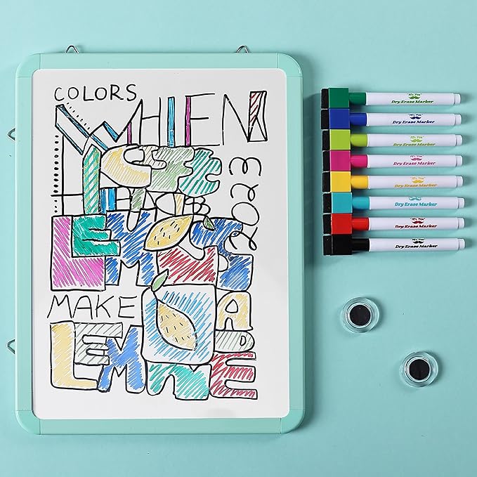 Mr. Pen- Small Dry Erase Board, 12.5x9.5 Inches, Whiteboard with 8 Fine Point Dry Erase Markers and 2 Board Magnets, Magnetic Small White Board for Students, Home, Office and Classroom