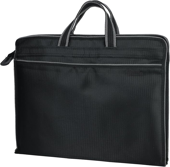 Zippered Document Bag with Handle Oxford Waterproof Portfolio Case Lightweight Business Briefcase Handbag A4 File Organizer