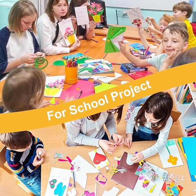 Colored Poster Board,60 Sheets Large Size 11 x 14 Inch Assorted Neon Trifold Poster Board Bulk for Art Display Board,Classroom Use,School Craft Project,Presentation Drawing