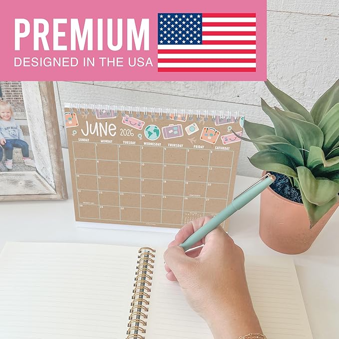 Small Desk Calendar 2026-18-Month 2026 Desk Calendar Small for Home, Office & Classroom, Standing Flip Desks Calendars 2026-2027, Teacher Appreciation Gifts, Graduation Gifts