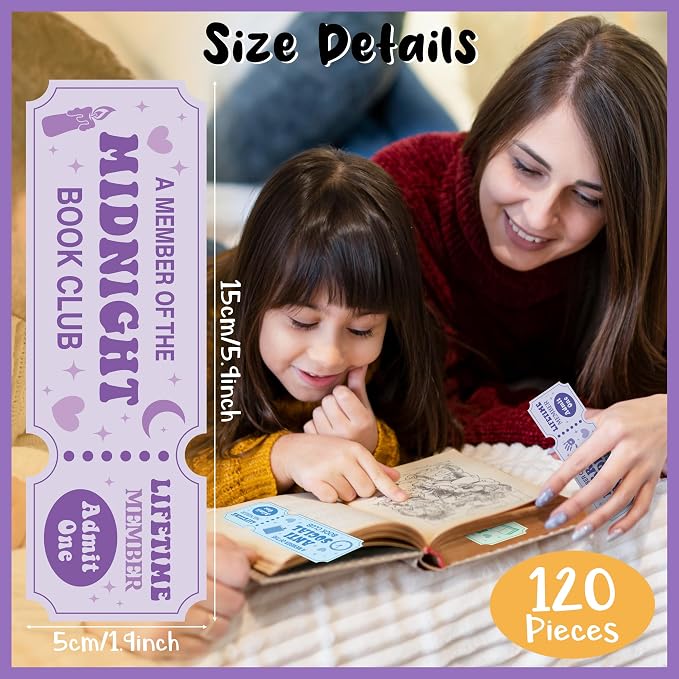 Laffact Colorful Book Club Bookmarks - 120Pcs Funny Ticket Style Reading Tracker, Cowboy Romance Dark Romance Designed Page Marker, Readers Accessory Bookish Gifts for Book Lover School Library Party