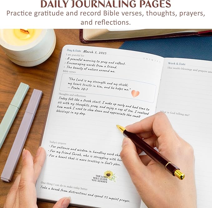 Legend Prayer Journal for Women & Men – Daily Devotional Notebook – Bible Study Supplies & Accessories – Faith Based Gifts – Religious Planner & Spiritual Gods Book, 5.8 x 8.3" (Dark Terracotta)