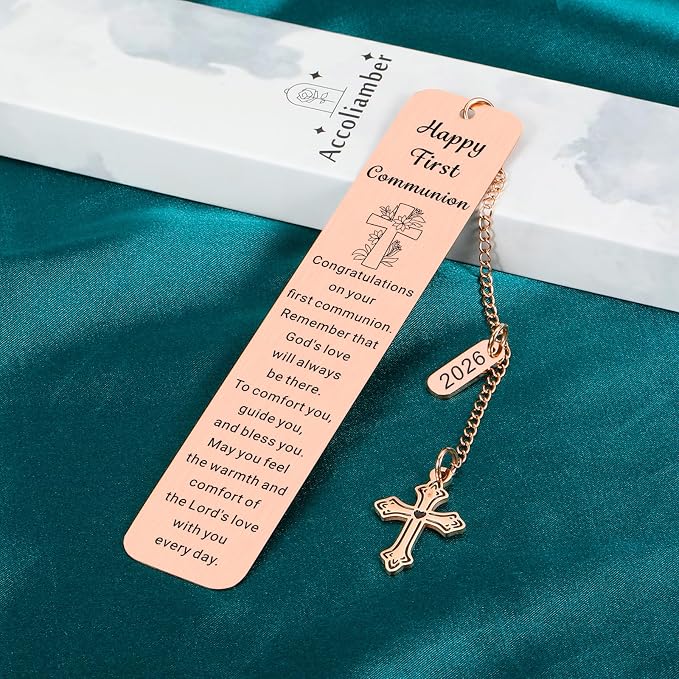 First Communion Gifts for Girls First Communion Gifts for Boys Women Men 1st Holy Communion Bookmark Baptism Confirmation Gifts for Teen Christian Religious Easter Gifts for Kid Easter Basket Stuffers