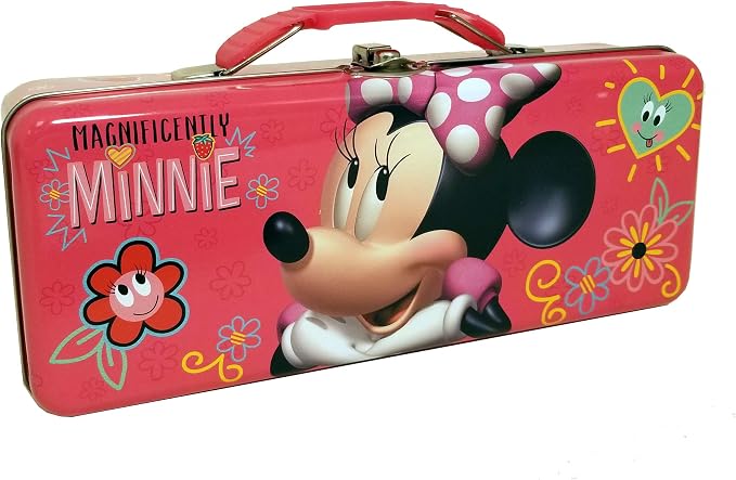 Minnie Pencil Box with Handle Tin Carry All