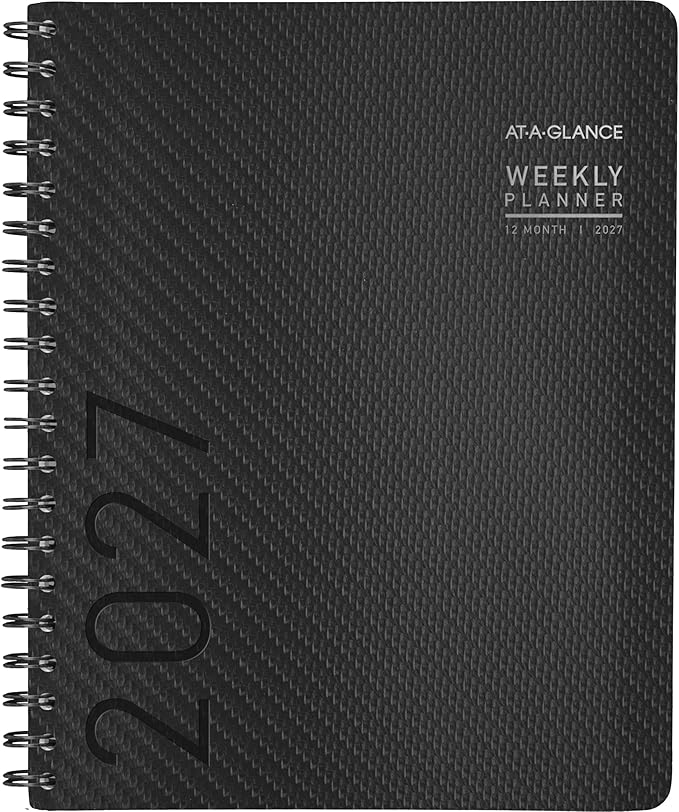 AT-A-GLANCE 2027 Appointment Book Planner, Weekly & Monthly, 8.25" x 11", Half-Hourly, Contemporary, Charcoal (70950X4527)