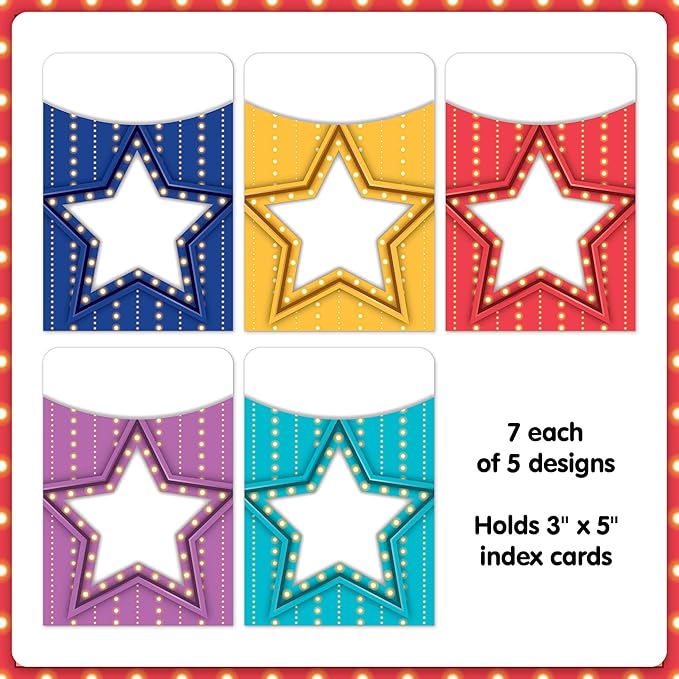 Teacher Created Resources Marquee Library Pockets - Multi-Pack