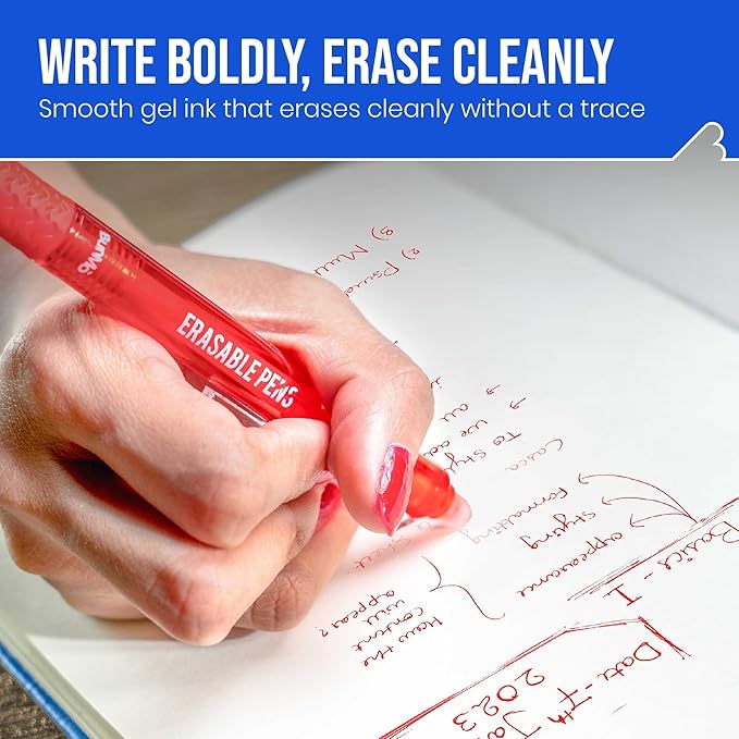 BUNMO Erasable Gel Pens - Multicolor Erasable Colored Pencils for Smooth Writing & Drawing - Gifts for Teens - 10 Colorful Pens with 10 Refills Included