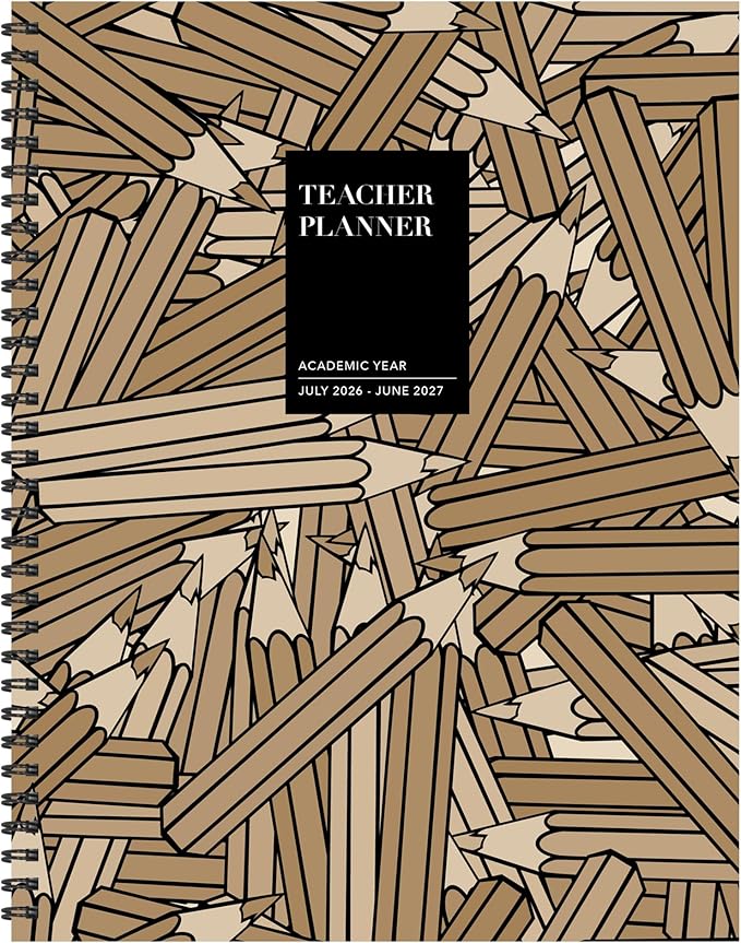 TF Publishing July 2026 - June 2027 Kraft & Lead Teacher and Home School Lesson Planning Book - Teacher Planner 2026-2027 with Monthly Spreads, Weekly Pages, and Class Sections - 9in x 11in