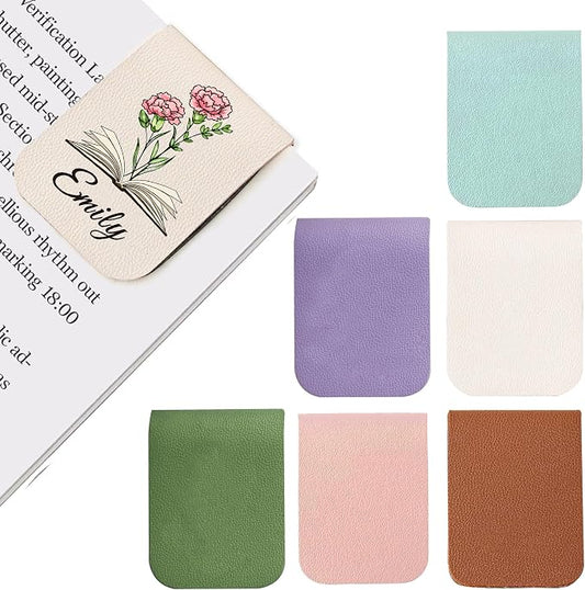 EDSG 3PCS Personalized Magnetic Bookmarks, Custom Bookmark Clip with Birth Flower & Name, Bookmarks for Book Lovers, Readers, Women, Men, Christmas, Birthday, Graduation (Style-2, 3PCS)