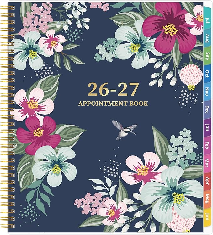 Appointment Book 2026-2027 - Appointment Planner with Weekly ＆ Monthly Spread, Jul 2026 - Jun 2027, 8.5’’ x 10.5’’, Large, 15 Minute Increments, 2026-2027 Daily Planner with Pockets, Tabs, thick paper