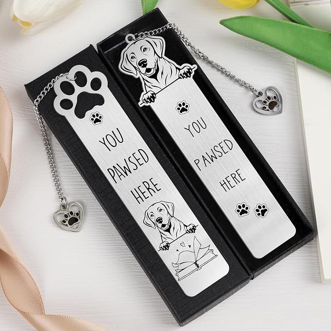 Labrador Funny Dog Bookmark Gift - Shejdgart 2PCS Funny Bookmark for Labrador Retriever Lovers Unique Dog Mom Book Mark Birthday Gifts for Puppy Lovers Bookworm Nerd Women Friends Pet Owners Coworker