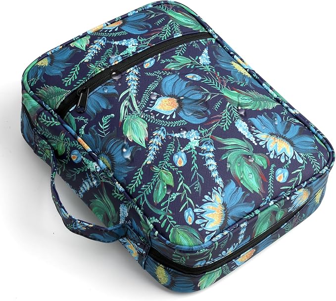 Bible Cover with Durable Handle, Carrying Book Case Church Bag Bible, Protective with Zippered Pocket, Bible Study Accessories Supplies, Book Protector for Book Lovers, DarkBlue