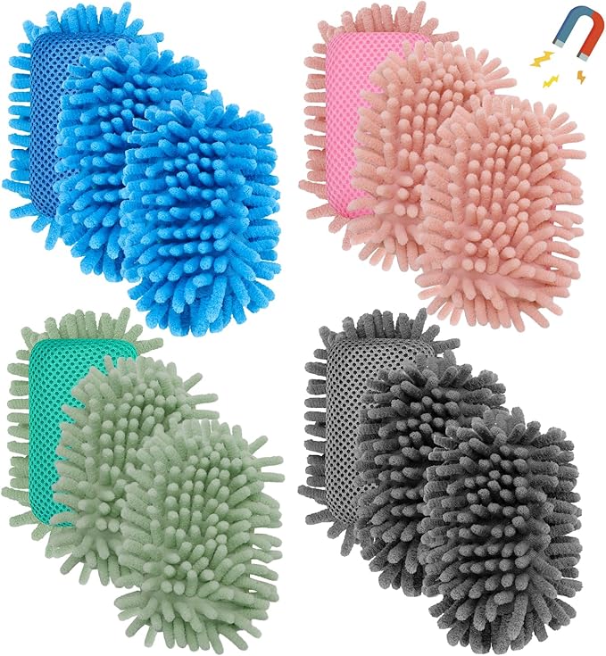 Jspupifip 12 Pcs Dry Erase Shag Eraser Microfiber Shag Whiteboard Eraser Magnetic Dry Erase Washable for Markers Chalk Home Classroom Office Supply, Blue Gray Light Pink Green
