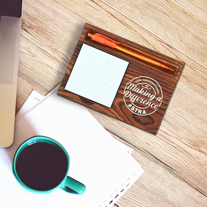 STNA Appreciation Self-Stick Note Pad Holder, Thoughtful Gift for Nursing Assistants Caregivers Healthcare Workers, Durable and Stylish Office Organizer, Work Desk Retro Note Pad Holder SDZ295