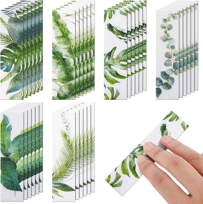 Gersoniel 36 Pcs Anxiety Sensory Stickers Strips Adhesive Textured Mental Health Calm Stickers Mindfulness Fidget Decals Stress Anxiety Relief Items for Therapy Office Desk(Leaves Style)