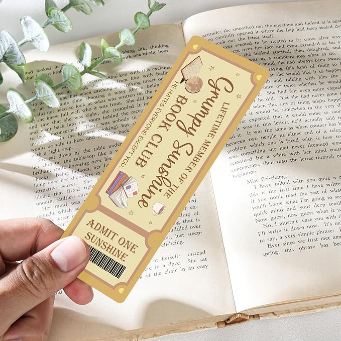 Personalized Bookmark Bulk Gifts - 100 Pcs Funny Book Club Ticket Paper Bookmarks for Women Men Books Lovers Fantasy Dark Romance Page Markers Accessories Bookish Gift for Birthday Christmas