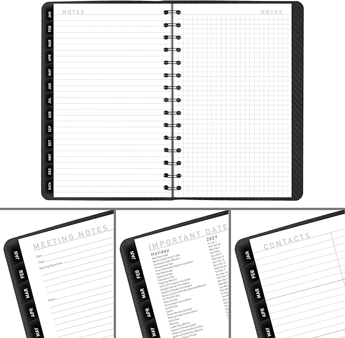 AT-A-GLANCE 2027 Planner, Weekly & Monthly, 5" x 8", Contemporary, Charcoal (70100X4527)
