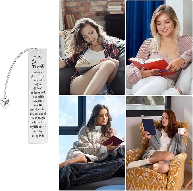 Ouligay Friend Bookmarks for Women Book Lovers Gifts Book Marks for Reading Women Long Distance Friendship Gift Best Friend Birthday Gifts for Bestie Bestfriend BFF Christmas Reader Books Club