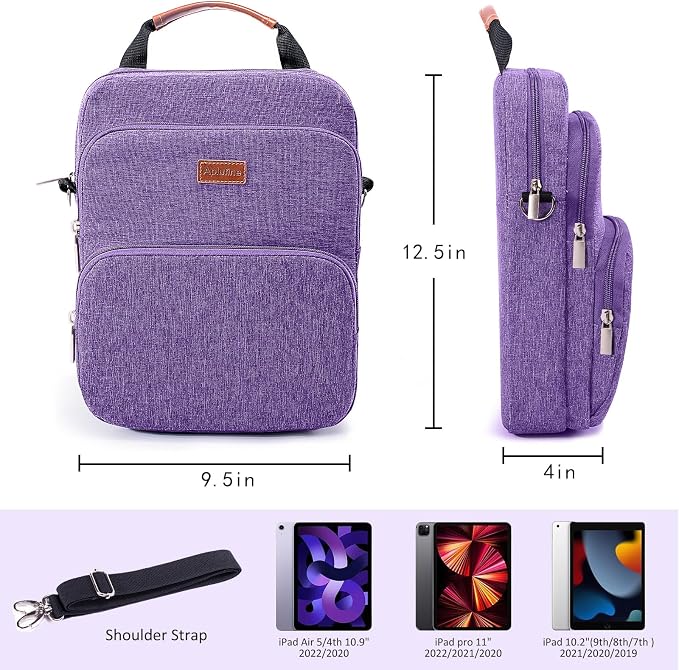 Aplufine Large Book Sleeve with Zipper, Book Pouch(9.5 X 12.5), Book Protector Pouch, Book Sleeve for Book Lovers, Book Cover, Book Carrying Case for Book Accessories, Study Suppliers