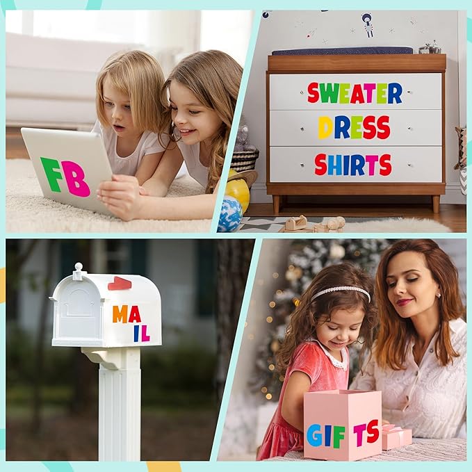 Large Letter Stickers Bulletin Boards Letters Alphabet Stickers Vinyl Self Adhesive Sticker Letters for Poster Bulletin Boards Window Door Mailbox Crafts Classroom Home Decor(Colorful,3 Inch)