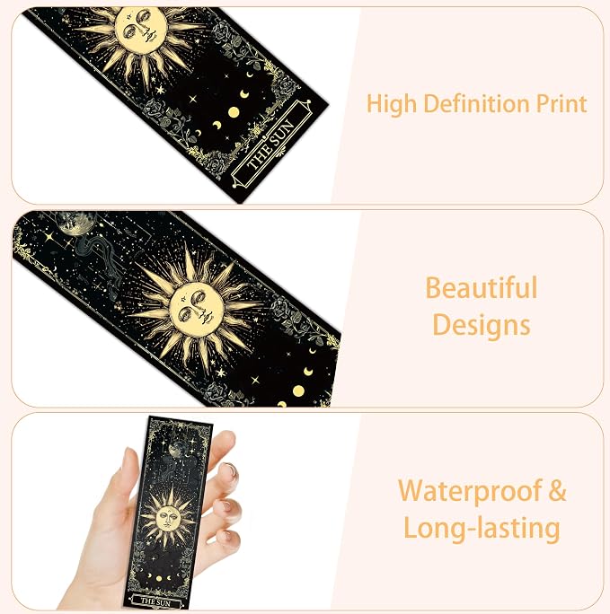 100 Pcs Gothic Tarot Bookmarks Bulk, Dark Academia Witchy Book Marks for Reading, Skeleton Paper Page Markers, Bookish Gifts for Reading Women Book Lovers Men, Dark Romance Merch