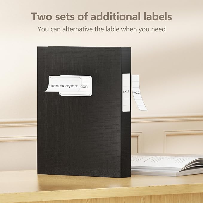JiaWei A4 Storage File Boxes Document File Folder Vertical File Folders Organizer with Lids Letter Size 9.4×1.5×12.5 Inches Archives Filing Box for Office and School (Pack of 3, Black)