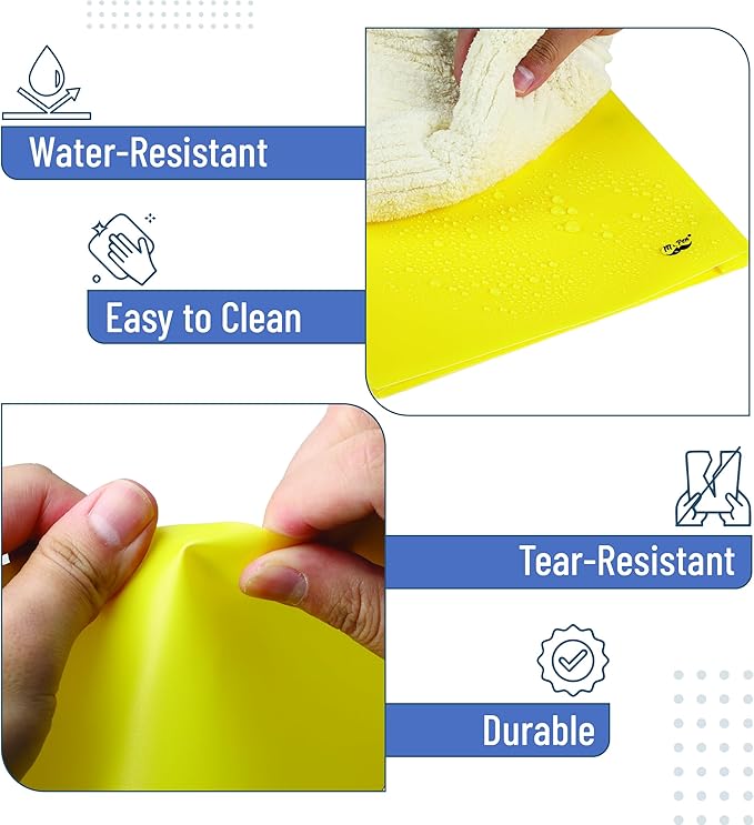 Mr. Pen- Plastic Folders with Pockets and Prongs, 36 Pack, Letter Size, Yellow, Flexible Plastic Folders with Prongs and Card Slot