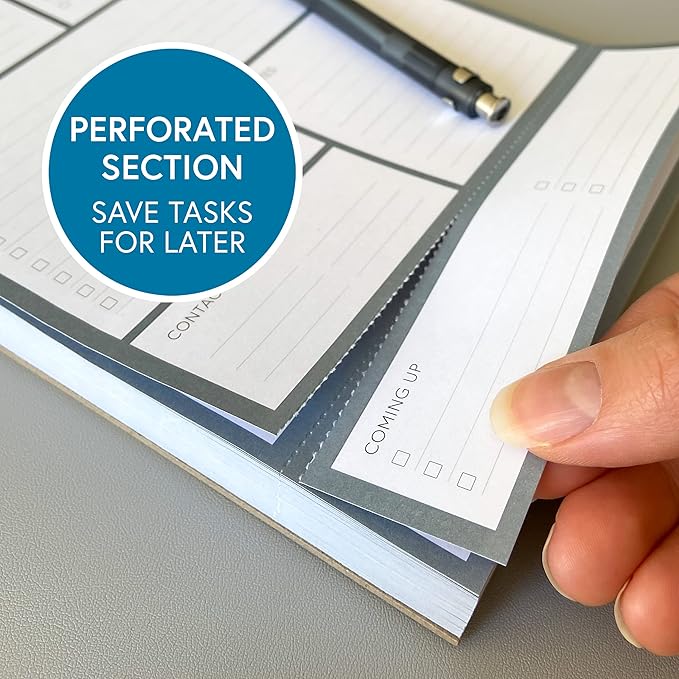 Daily Planner Desk Pad, Undated Tear Off To Do List Pad with Priorities and Notes, Thick 120gsm Paper, 100 Sheets, Small Desk Pad for Work Office, 5.6 x 8.3 Inches