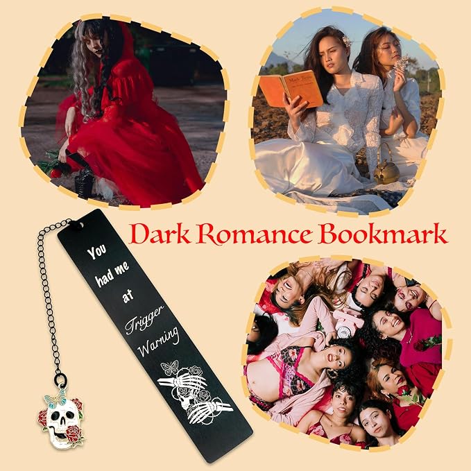 Dark Romance Bookmark for Women Gothic Rose Gift for Book Lovers Friends Funny Spicy Romance Bookmark for Sister Reader Bookish Birthday Graduation Christmas Back to School Supplies Merch
