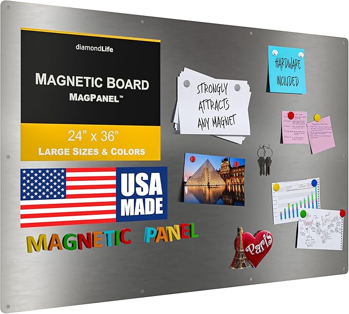 24"" x36 - Magnetic Board - Memo & Vision Board for Home, Office, and Classroom - Magnet Board for Kids - Pre-drilled Mounting Screws Included