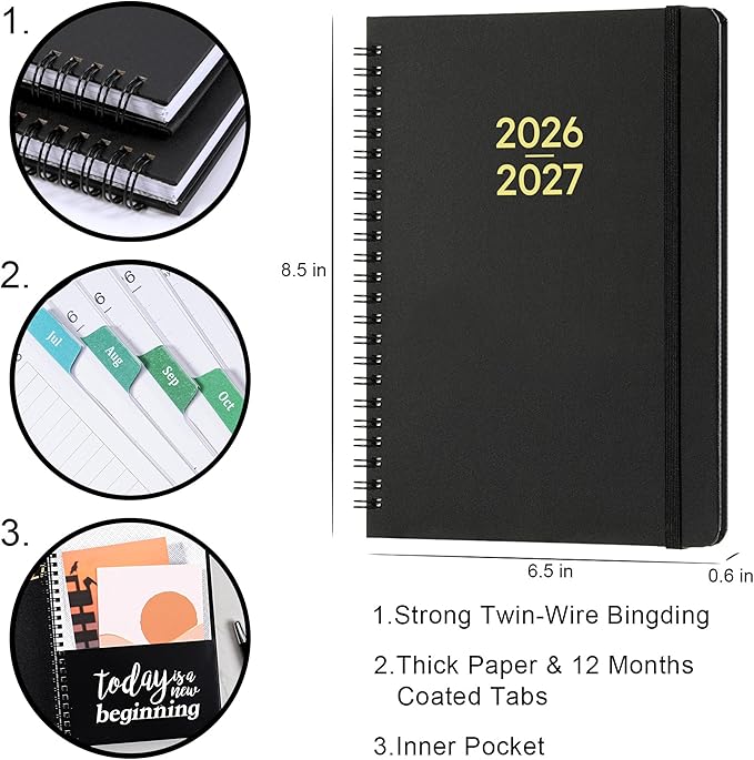 Planner 2026-2027 - Planner 2026-2027 Weekly and Monthly from Jul. 2026 - Jun. 2027, Academic Planners with Pocket and Tabs, 8.5" x 6.4"