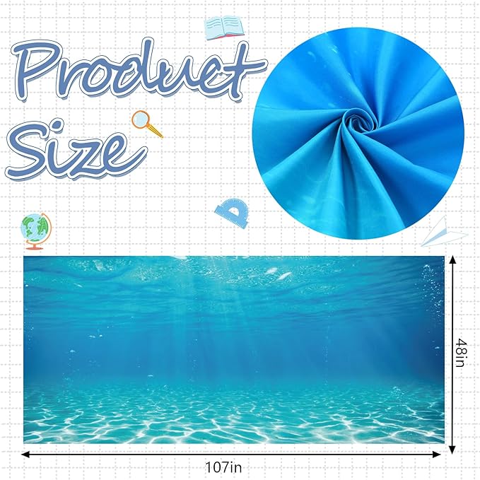 Mindsoft Bulletin Board Paper 48'' x 107'' Class Boards for Classroom Bulletin Boards Everyone is Welcome Classroom Board Decor Pillows Curtains Crafts (Underwater,1 Pc)